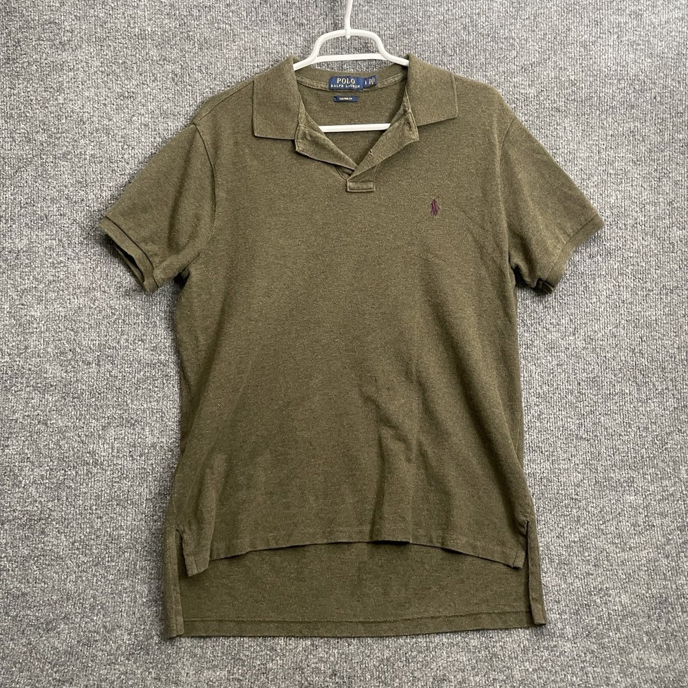 Polo Ralph Lauren Polo Shirt Men's Sz L Custom Fit Golf Green Short Sleeve